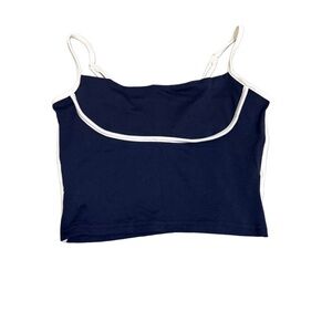 SHEIN Navy and White Trim Tank Top